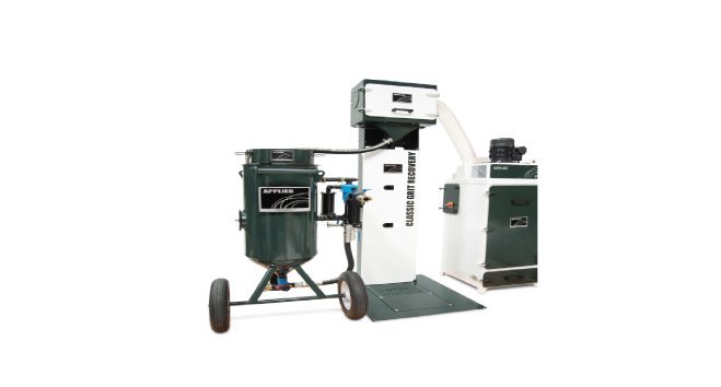 Recyklační jednotka tryskacího materiálu vč. odsávání